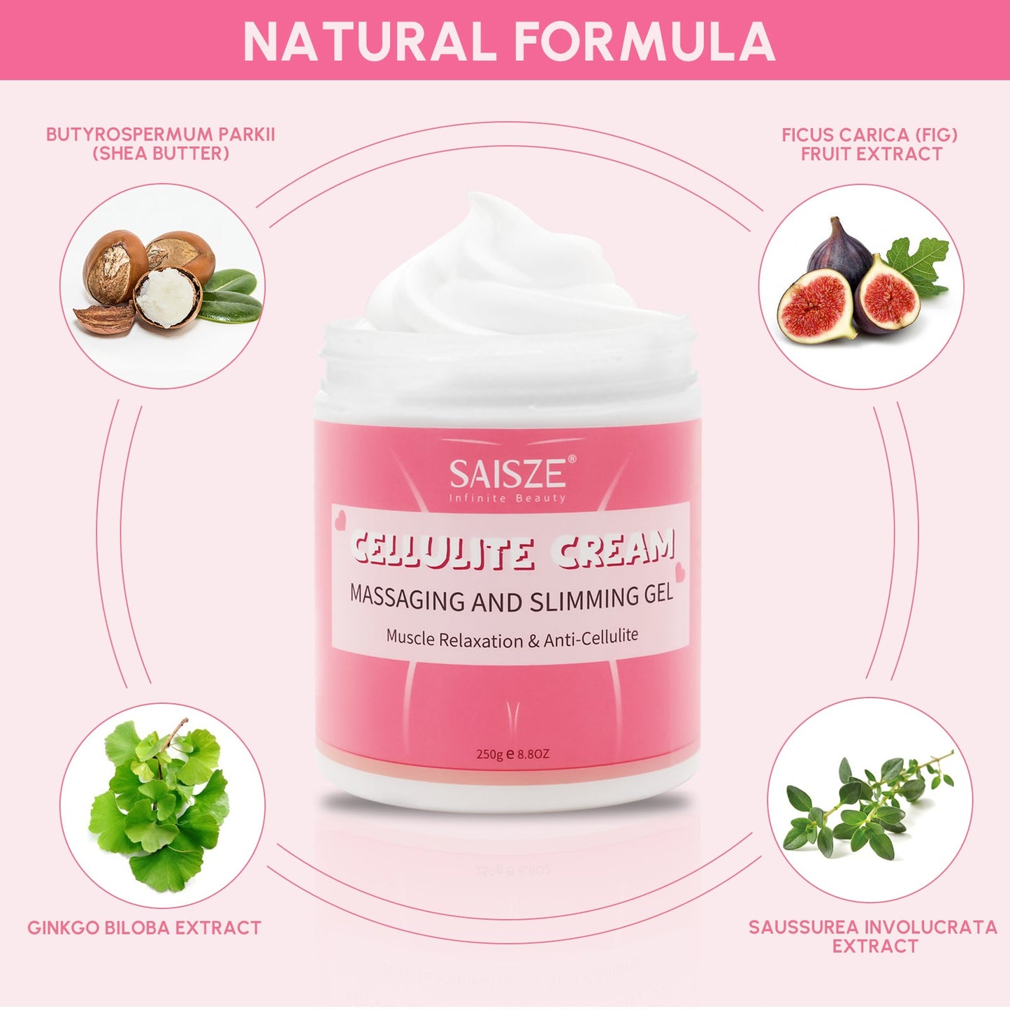 8.8 oz anti cellulite body slimming cream with massager and remover