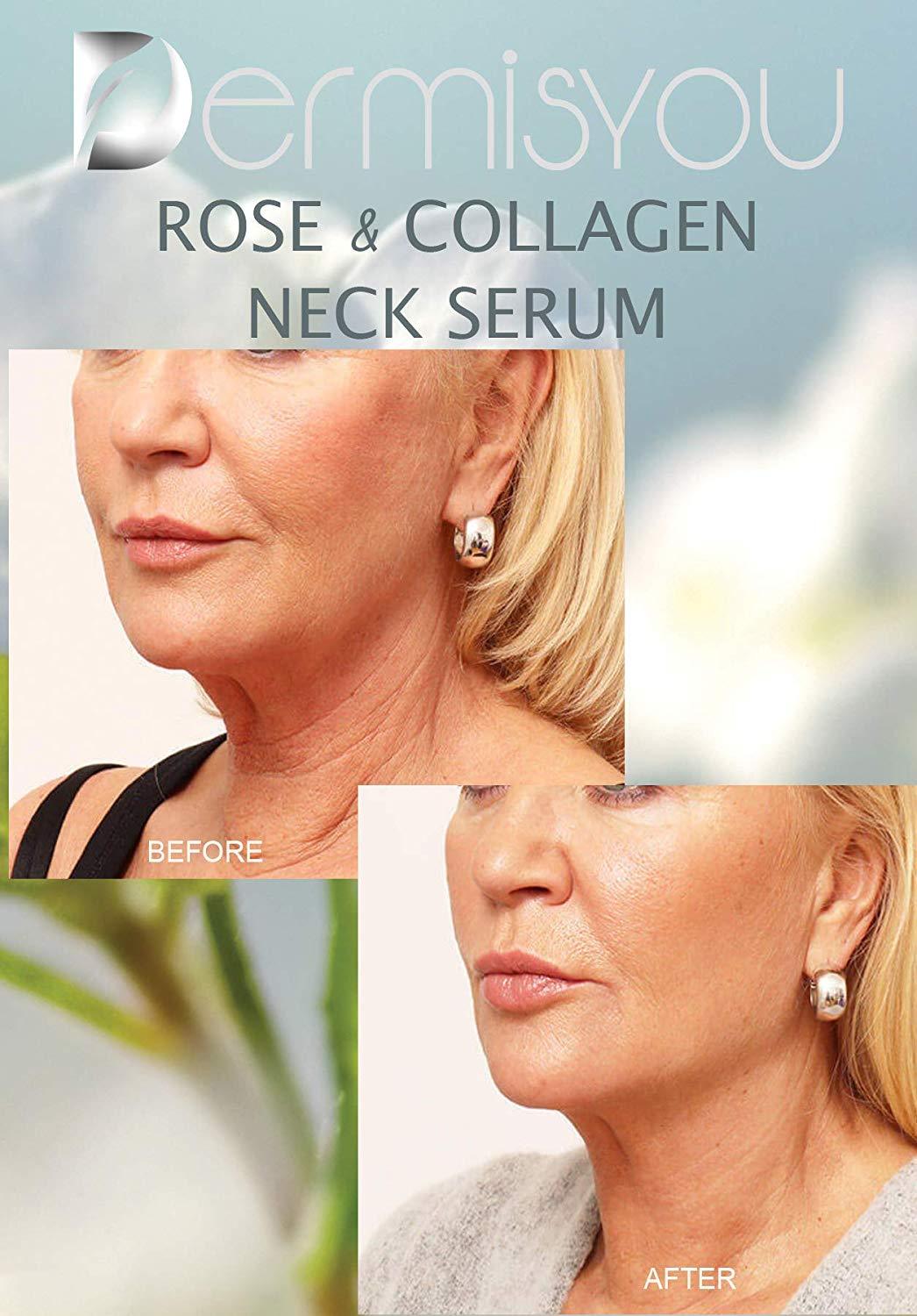 anti-wrinkle neck & décolleté serum with collagen & rose water