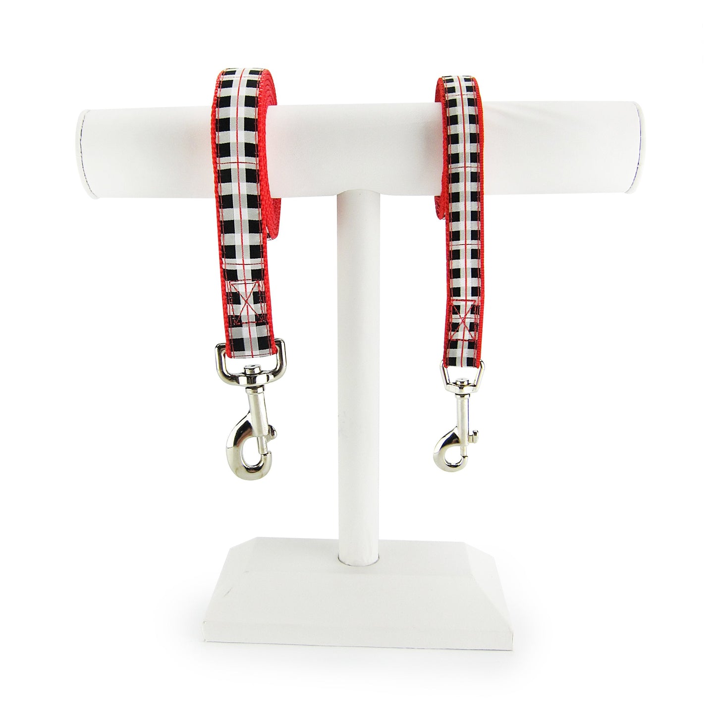 black & white plaid - dog leash