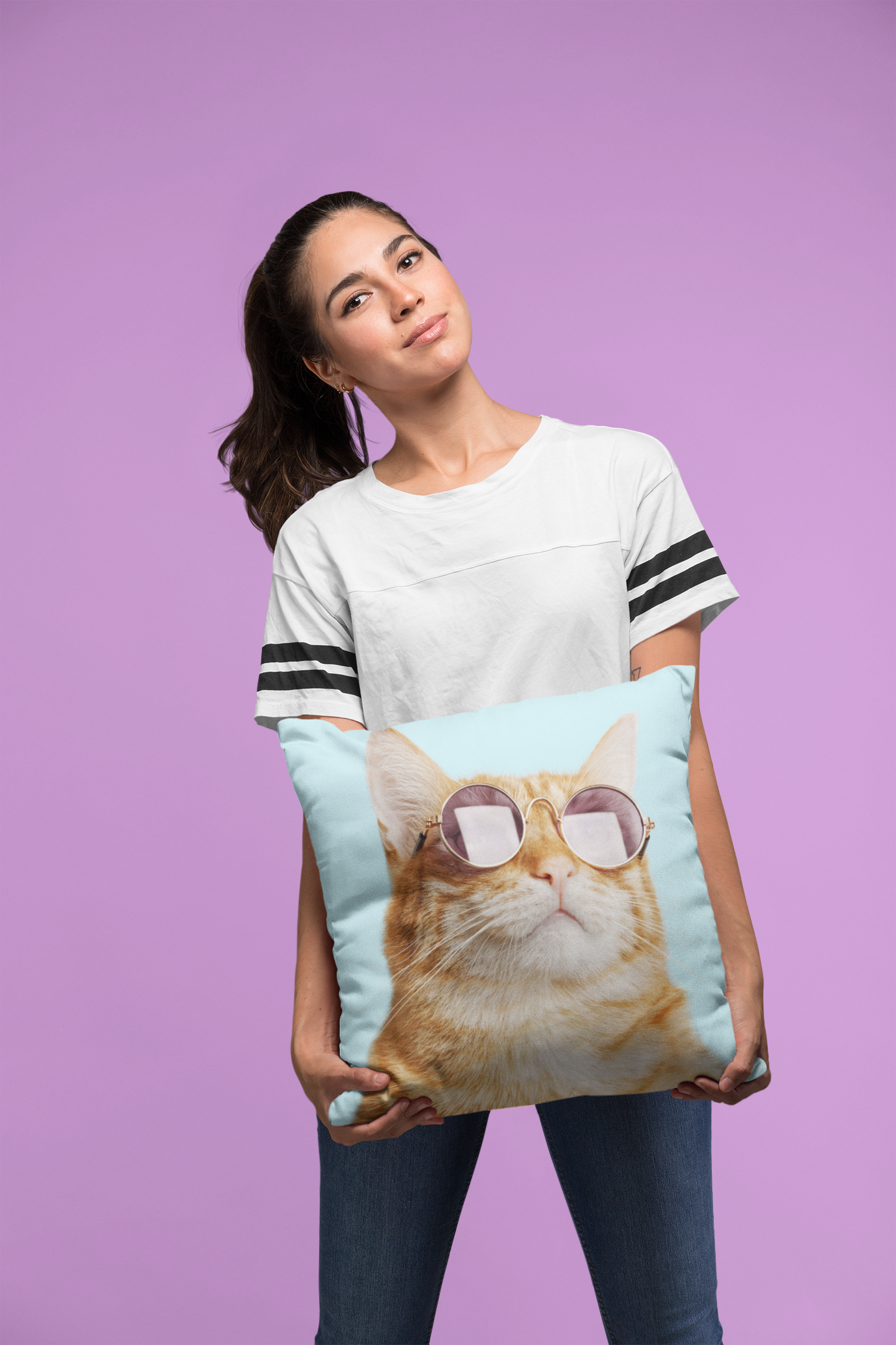 cat is always right square pillow