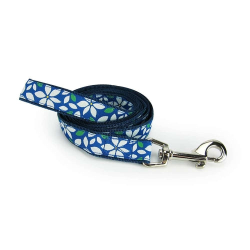 blue floral - dog leash