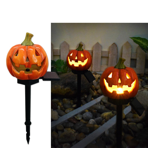 creative solar outdoor garden halloween pumpkin lantern resin