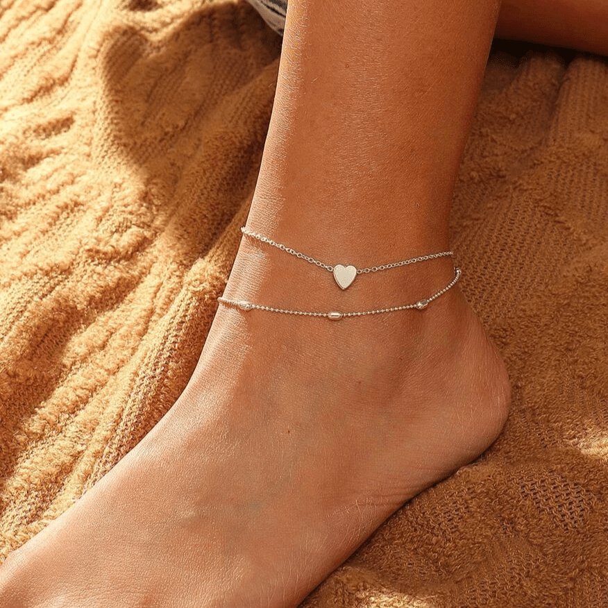 simple heart anklet ankle bracelet