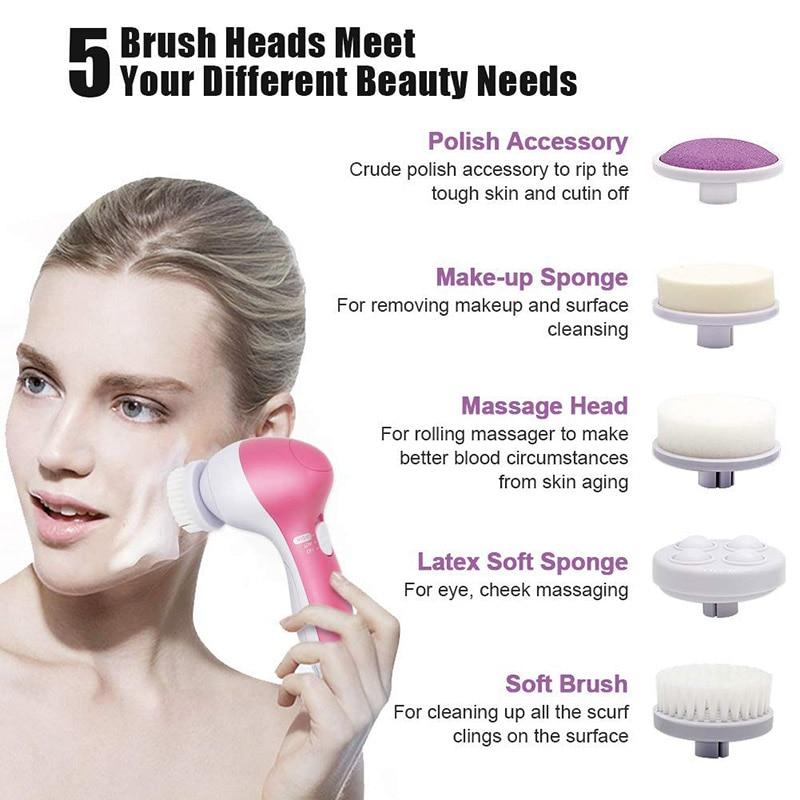 5 in 1 face massage cleansing brush set