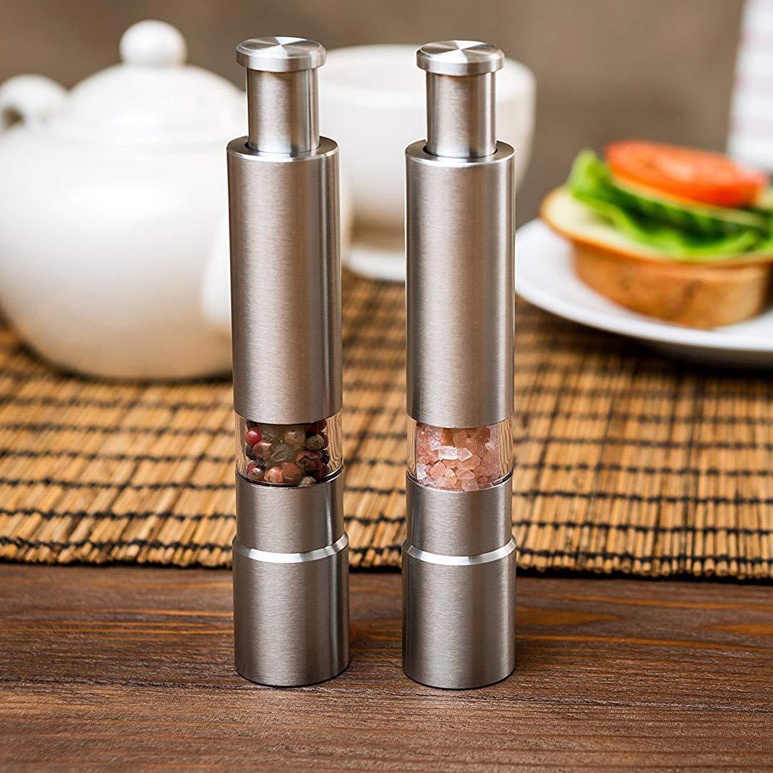 premium stainless steel salt and pepper spice grinder
