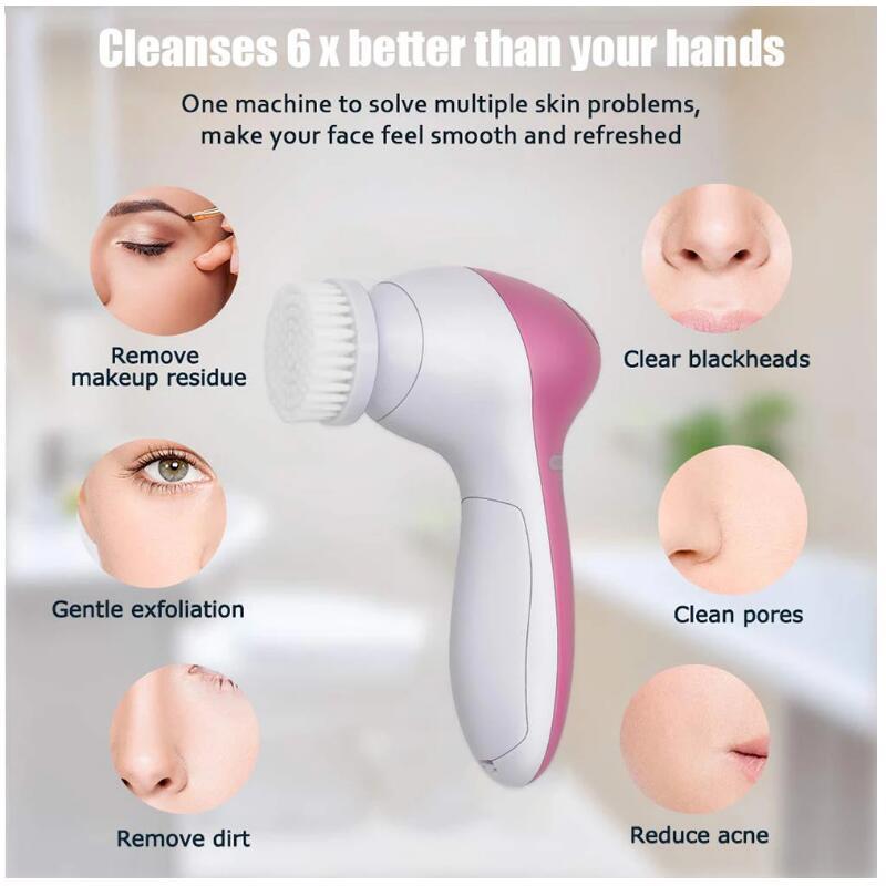 5 in 1 face massage cleansing brush set
