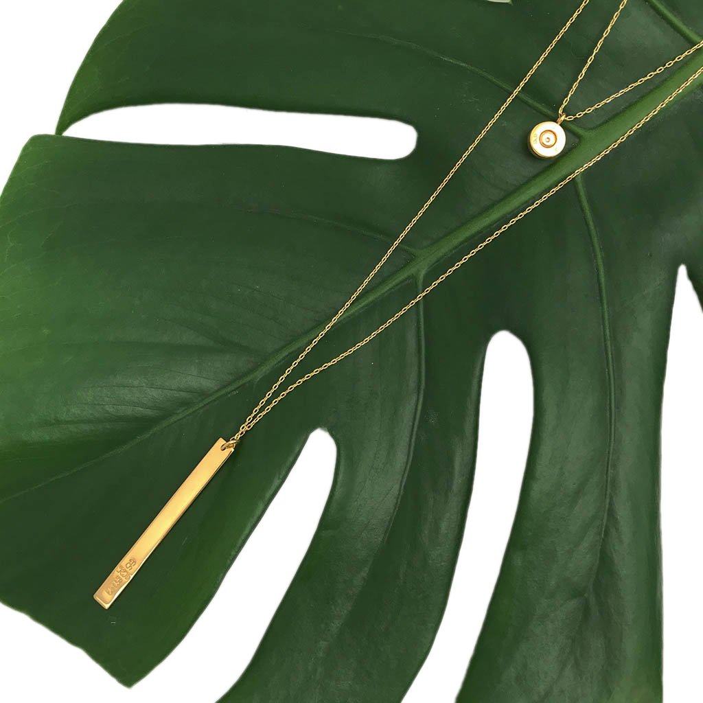 layered bar bullet necklace