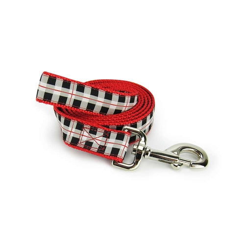 black & white plaid - dog leash