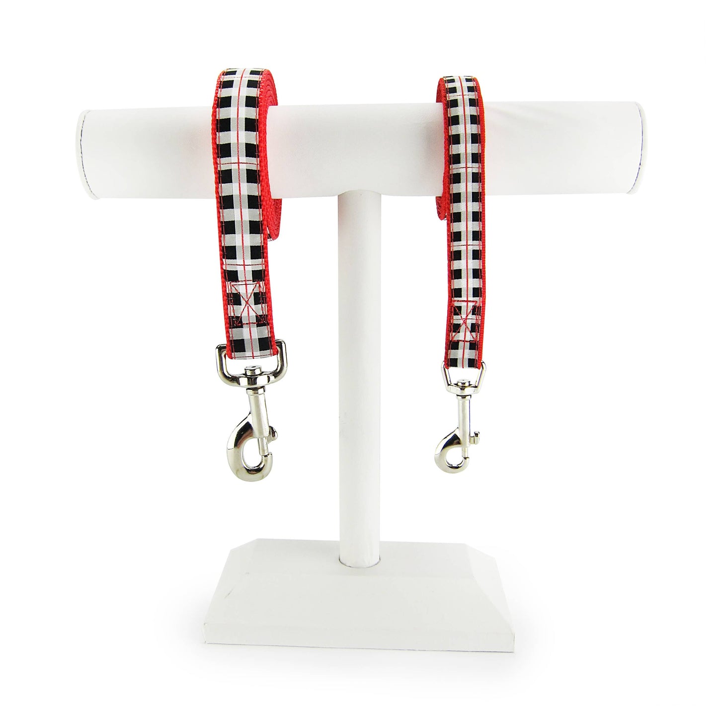 black & white plaid - dog leash