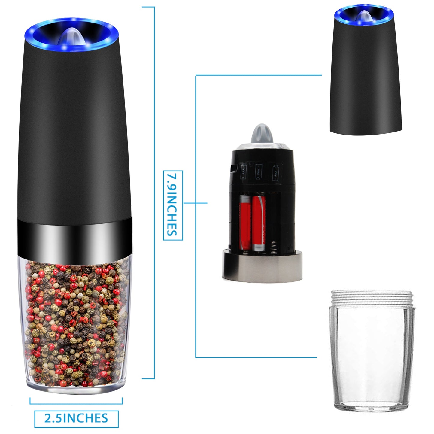 electric gravity sensor automatic pepper grinder kitchen tools