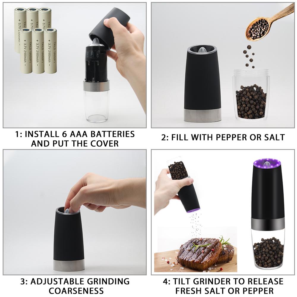 electric gravity sensor automatic pepper grinder kitchen tools
