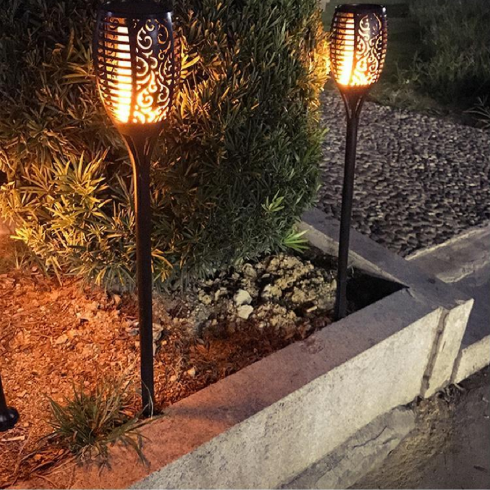 33 led outdoor waterproof solar powered small torch flame lights