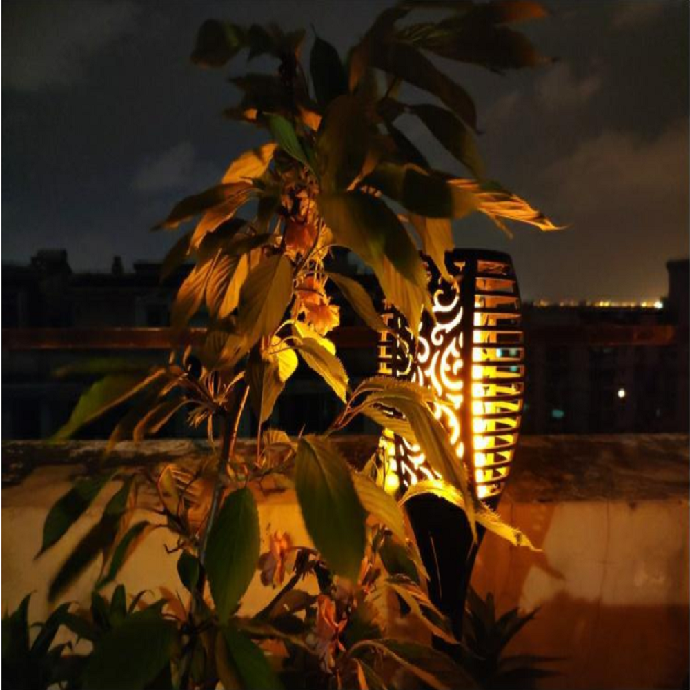 33 led outdoor waterproof solar powered small torch flame lights
