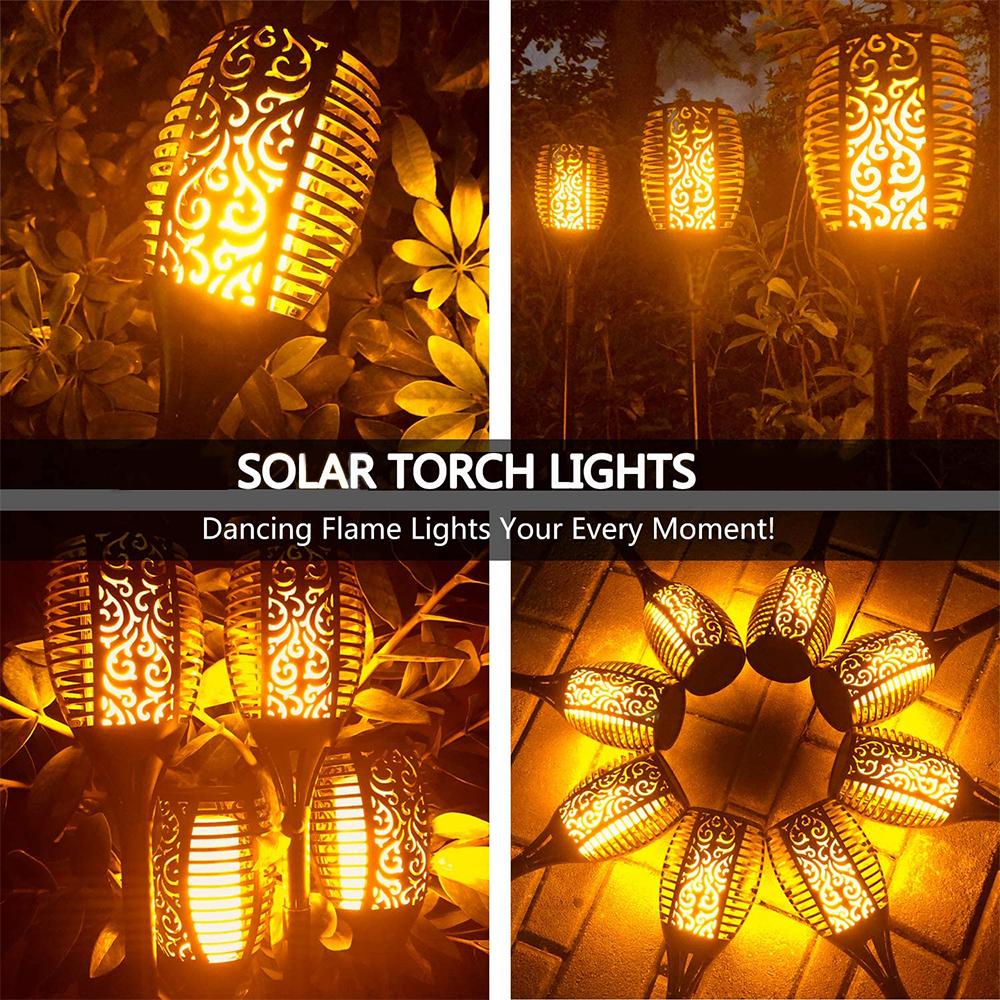 33 led outdoor waterproof solar powered small torch flame lights