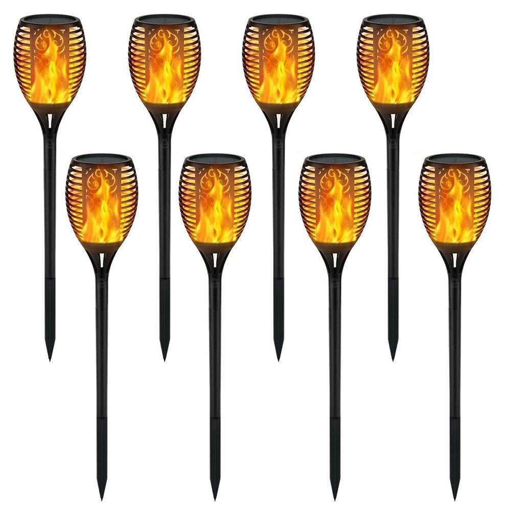 33 led outdoor waterproof solar powered small torch flame lights