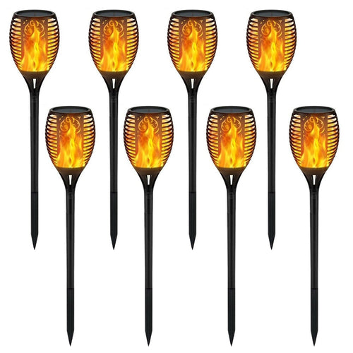 33 led outdoor waterproof solar powered small torch flame lights