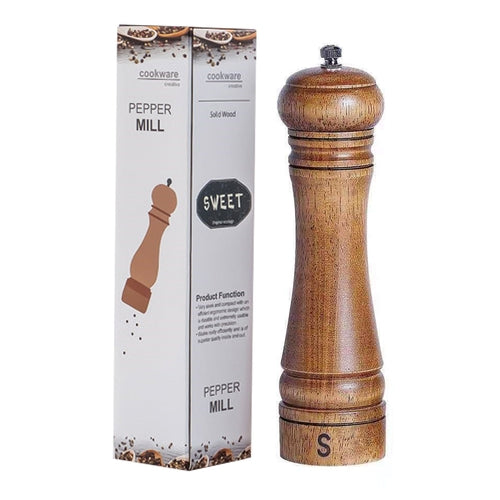 cooking salt and pepper grinder hand movement wood pepper mill kitchen