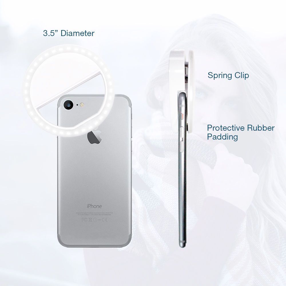 portable selfie ring clip on for mobile phone