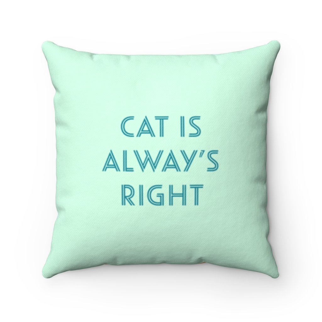 cat is always right square pillow