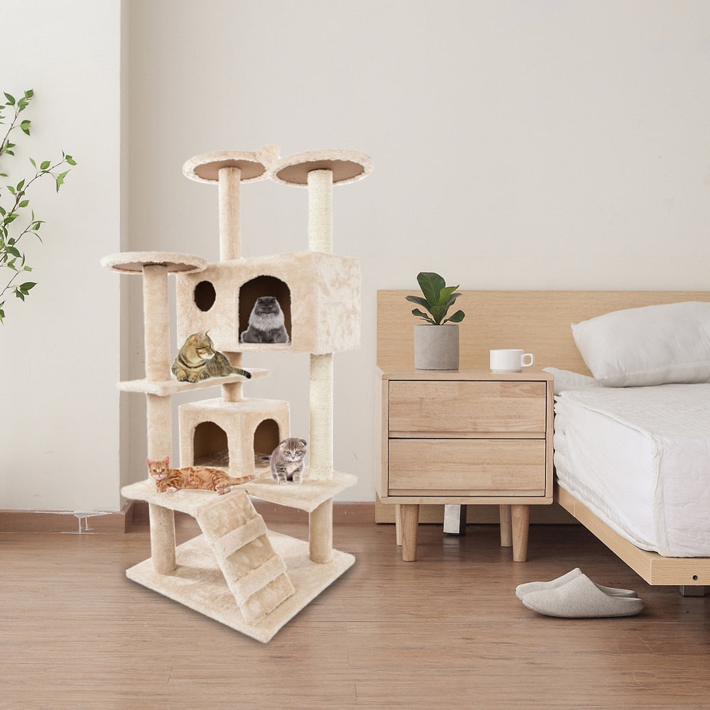 cat climbing sisal rope tower