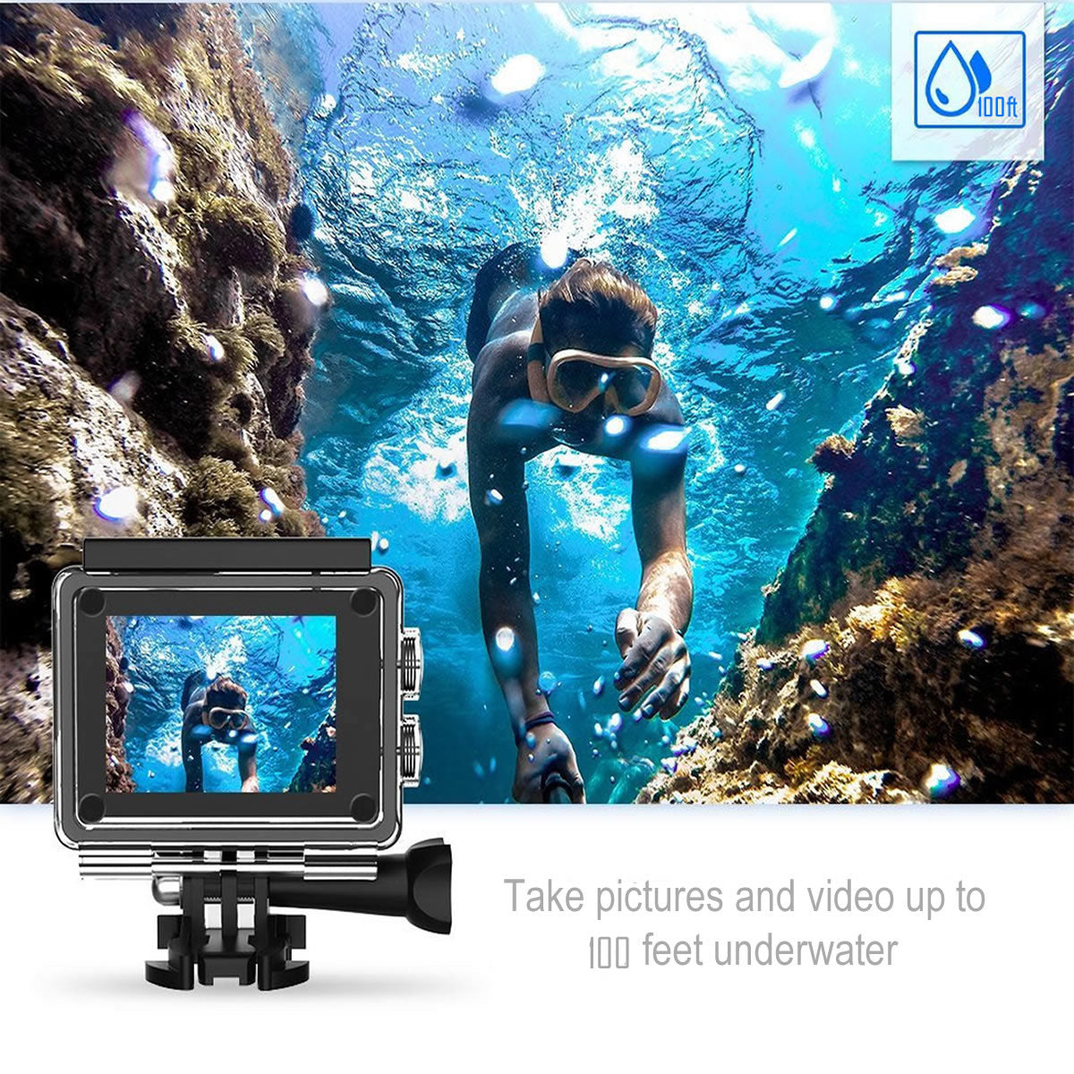 4k  waterproof all digital uhd wifi camera + rf remote and accessories