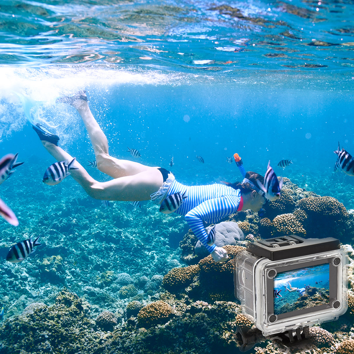 4k  waterproof all digital uhd wifi camera + rf remote and accessories