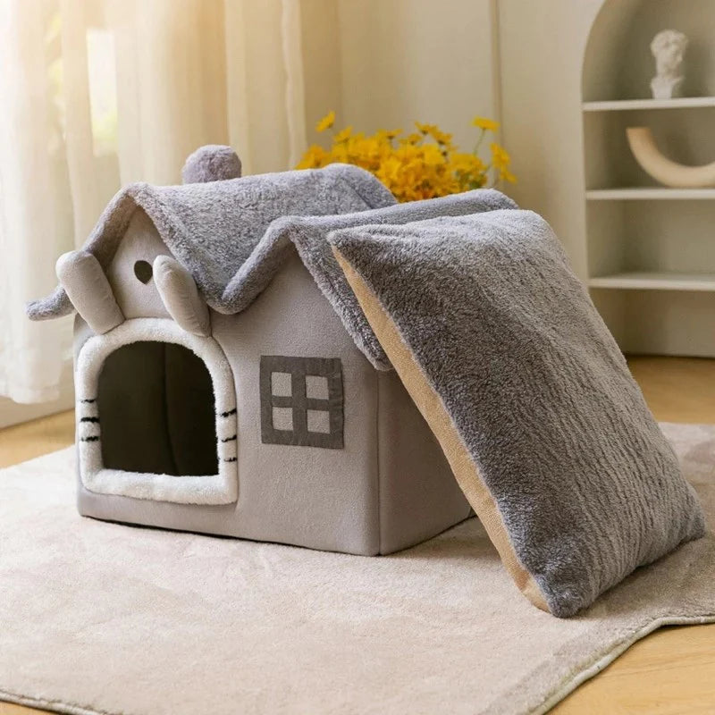 removable roof plush pet house