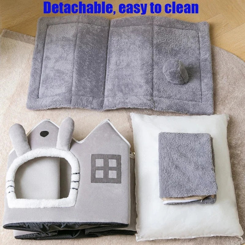 removable roof plush pet house