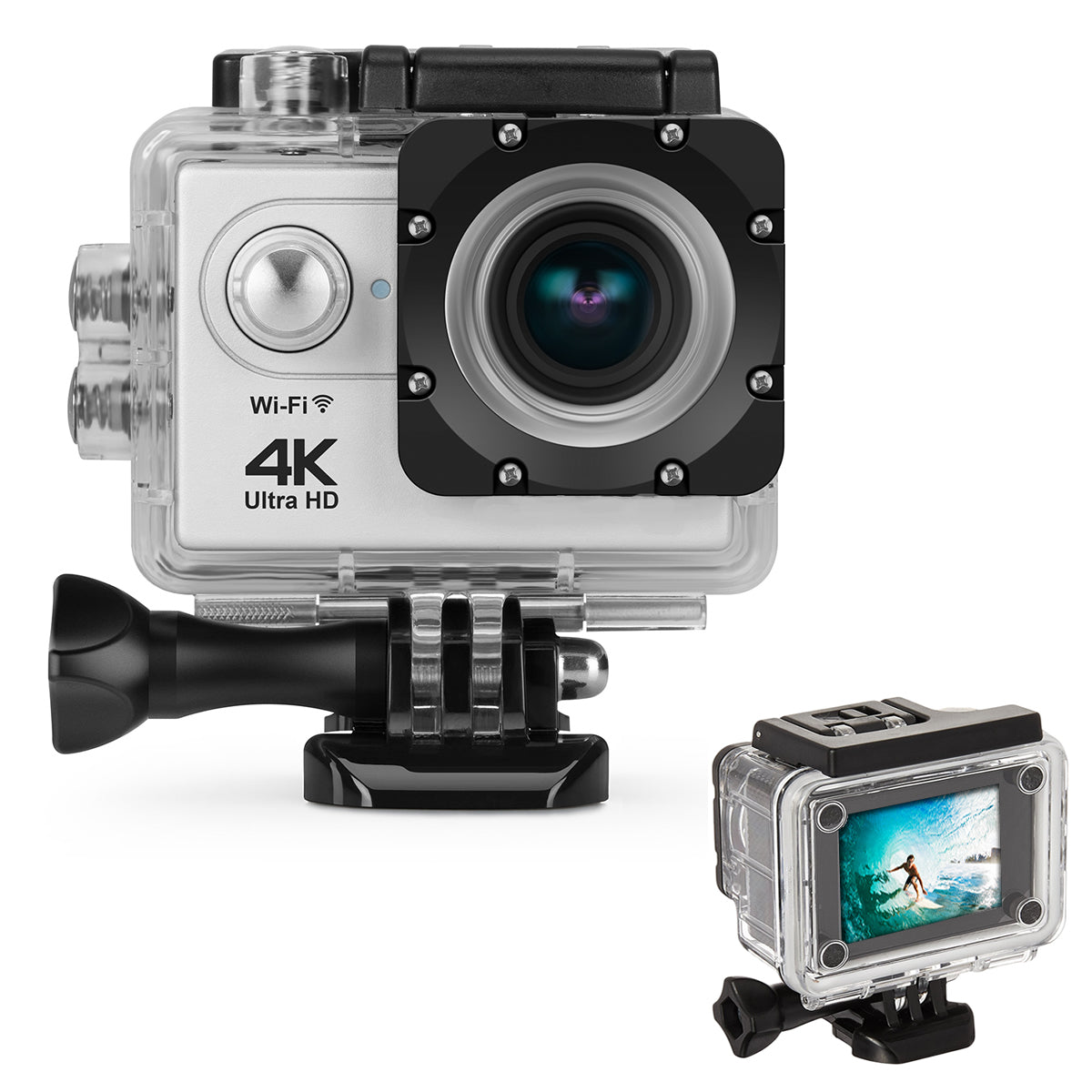 4k  waterproof all digital uhd wifi camera + rf remote and accessories
