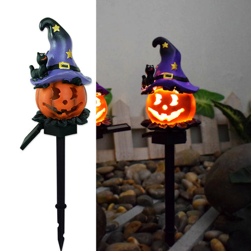 creative solar outdoor garden halloween pumpkin lantern resin