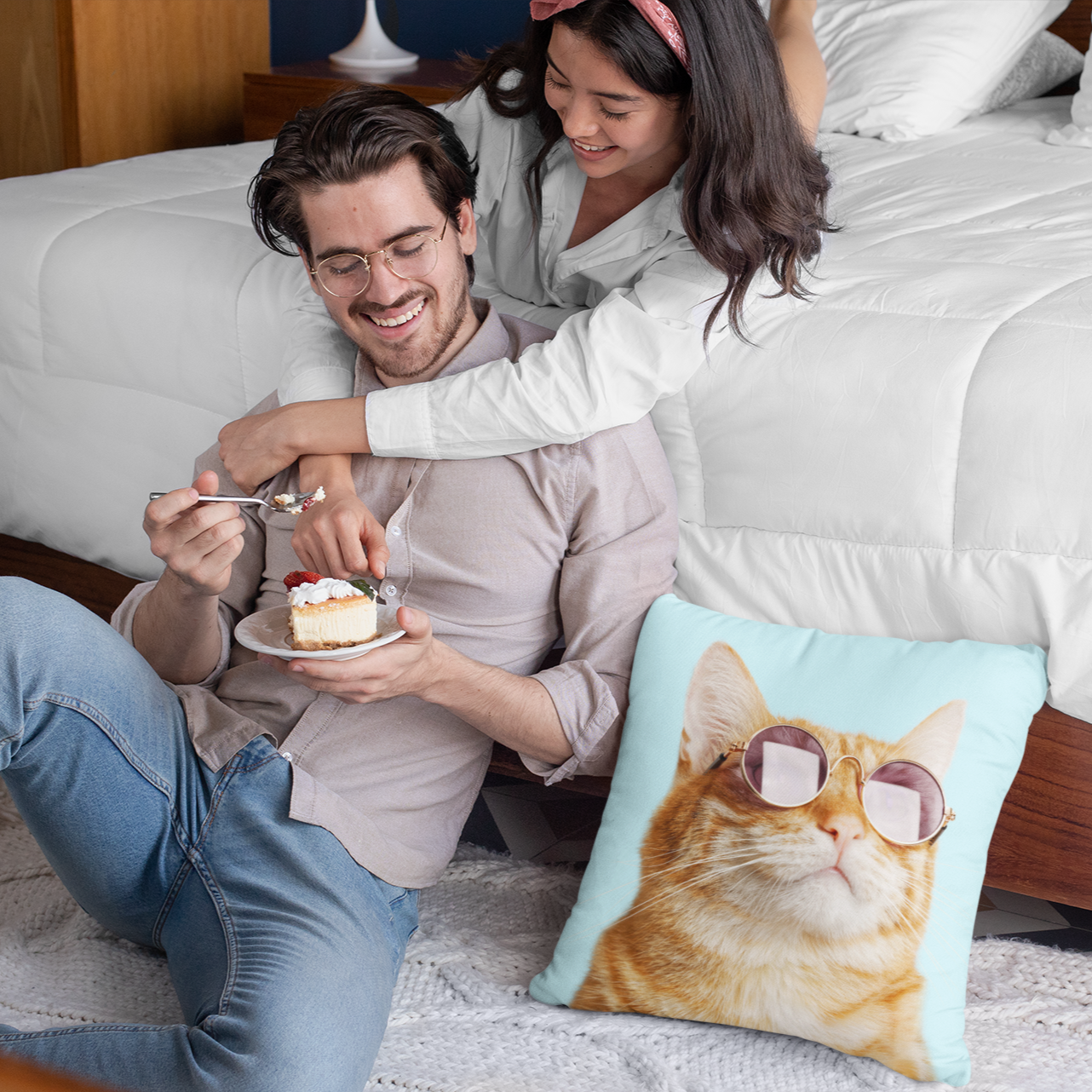cat is always right square pillow