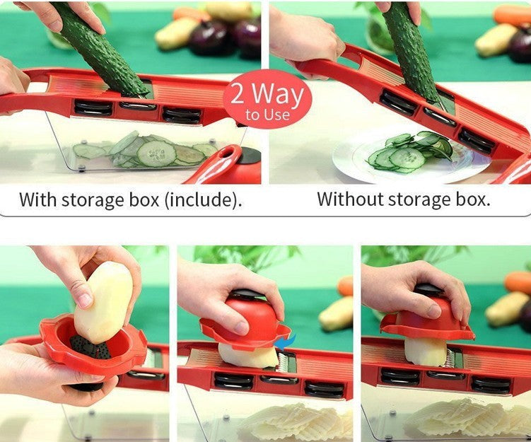 stainless steel 6 blades vegetable slicer
