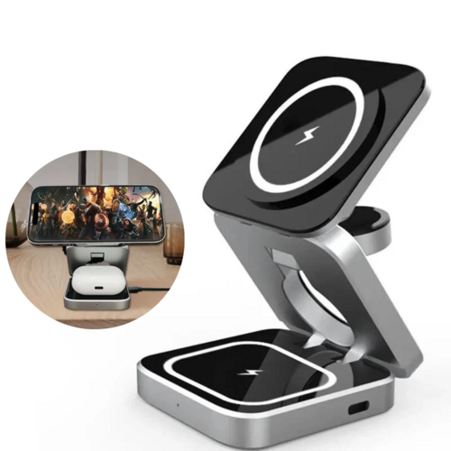 foldable 3 in 1 wireless charging phone stand