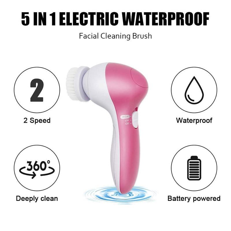 5 in 1 face massage cleansing brush set