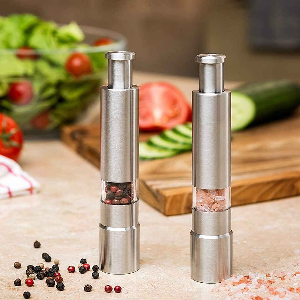 premium stainless steel salt and pepper spice grinder