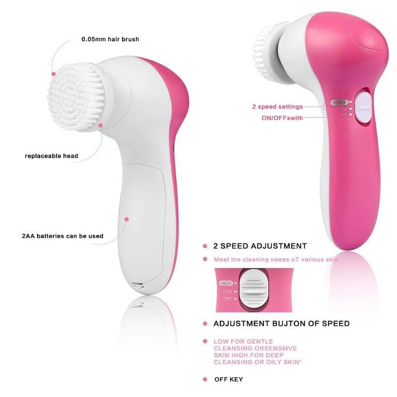 5 in 1 face massage cleansing brush set