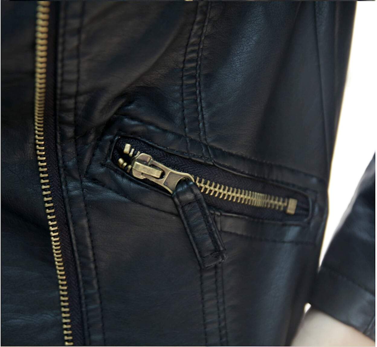 womens cropped vegan leather jacket