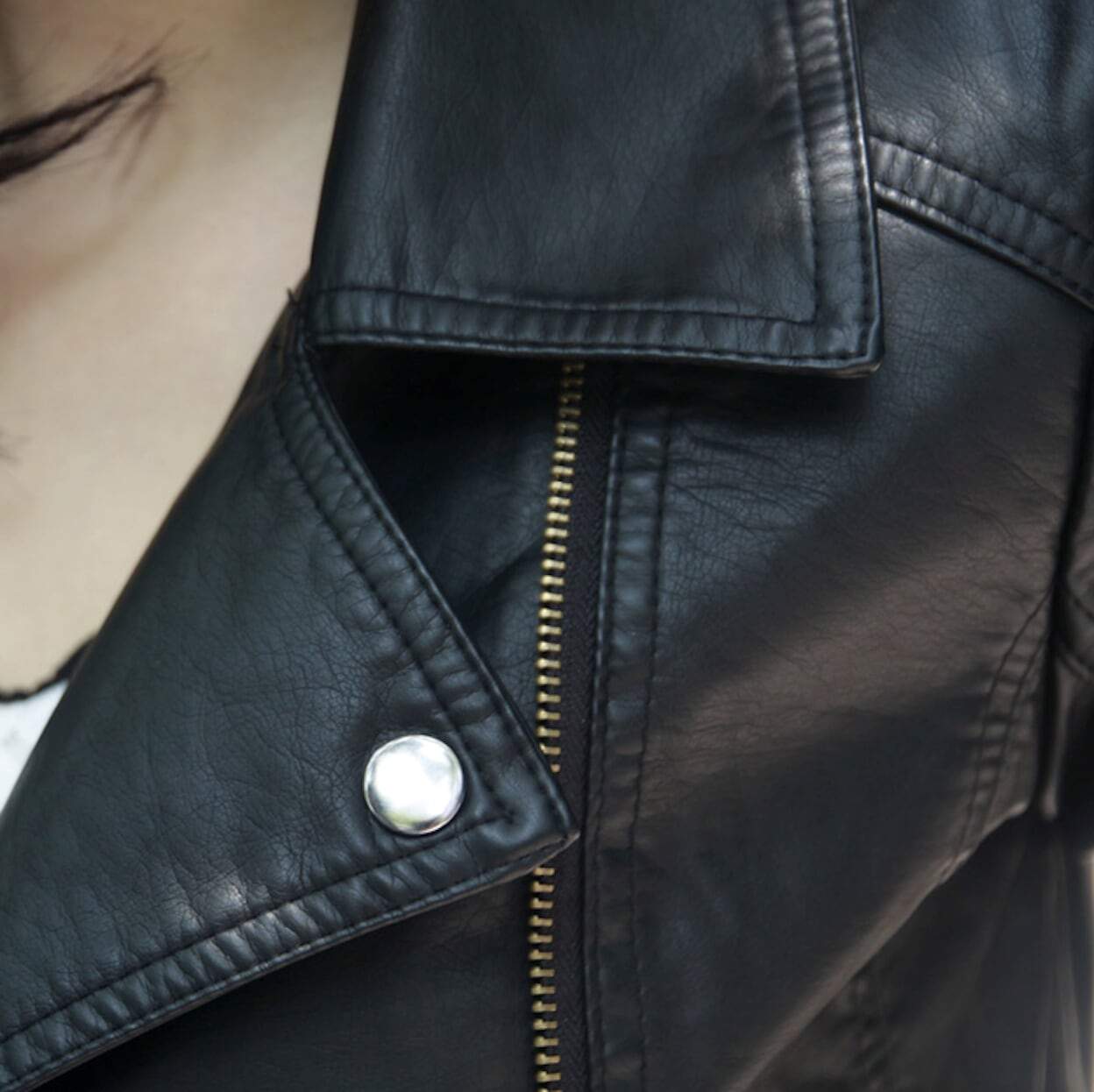 womens cropped vegan leather jacket